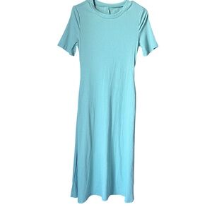 SHEIN Ribbed Maxi Dress Small Sage Green Pockets